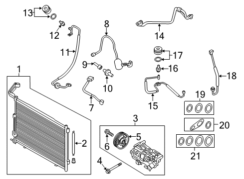 2020 Ford EcoSport A/C Condenser, Compressor & Lines Discharge Pipe Diagram for GN1Z-19972-Q