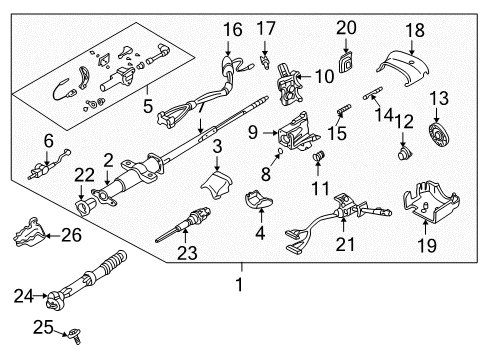 1996 GMC Jimmy Ignition Lock COLUMN, Steering Diagram for 26050516