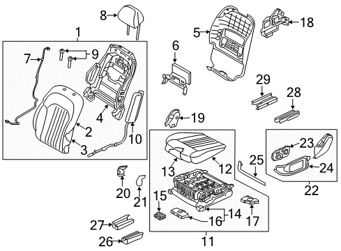 2019 Genesis G90 Driver Seat Components Knob-Front Seat Recliner, LH Diagram for 88172-D2100-NNB