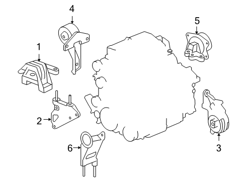 2007 Pontiac G6 Engine Mounting Side Transmission Mount Diagram for 15299174