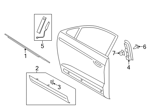 2019 Lincoln MKC Exterior Trim - Front Door Side Molding Diagram for EJ7Z-7820879-AA