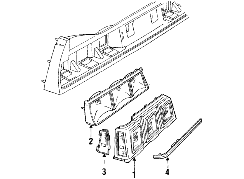 1987 Chevrolet Celebrity Tail Lamps Lens, Rear Combination (Complete) Diagram for 16504091