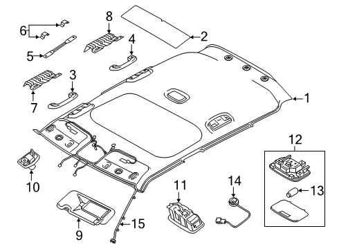 2022 Hyundai Venue Interior Trim - Roof Microphone-Handsfree Diagram for 96575-G6000-MMH