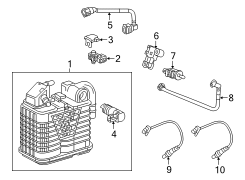 2017 Chevrolet Malibu Powertrain Control Purge Line Diagram for 12649449