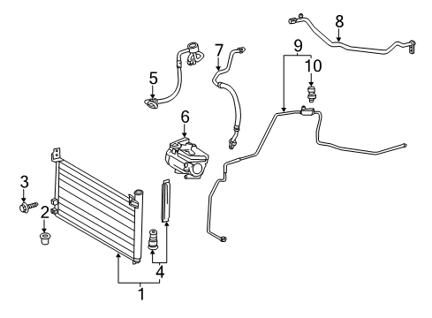 2013 Lexus CT200h A/C Condenser, Compressor & Lines Compressor Assembly, W/MOTER Diagram for 88370-76020