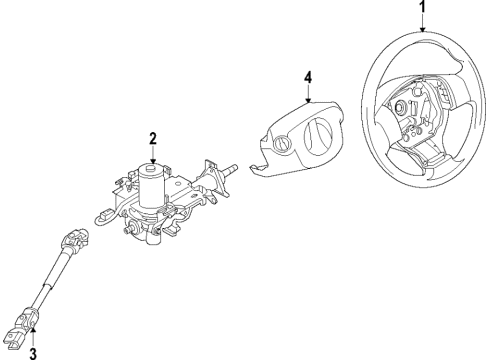 2020 Nissan Leaf Steering Column & Wheel, Steering Gear & Linkage Control Unit & Motor Assembly-Eps Diagram for 48811-5SW7B