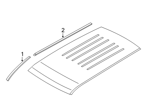 2008 Jeep Liberty Exterior Trim - Roof Molding-Roof Diagram for 57010110AB