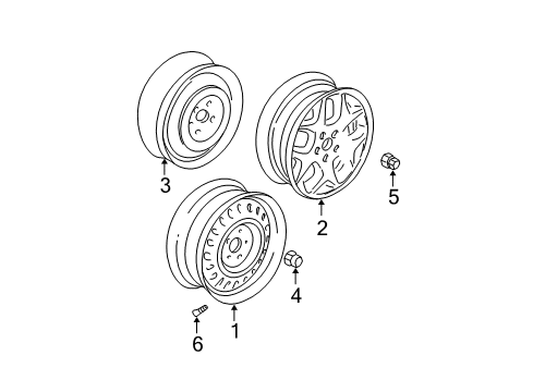 2001 Dodge Neon Wheels Steel Wheel Diagram for 4656322AB