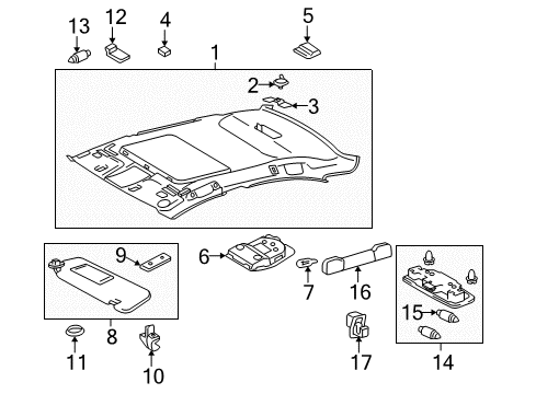 Diagram for 2012 Lexus IS F Interior Trim - Roof 