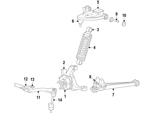 2017 Dodge Viper Front Suspension Components, Lower Control Arm, Upper Control Arm, Stabilizer Bar Shock-Front Suspension Diagram for 68252766AC