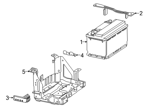 2020 Chevrolet Silverado 1500 Battery Battery Tray Diagram for 84830619