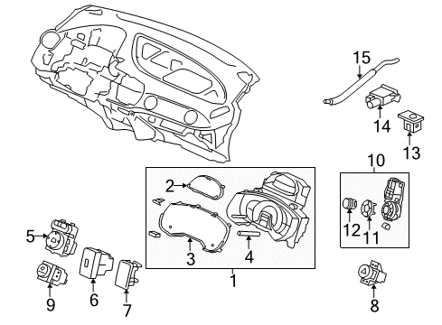 2010 Honda Insight Switches Control Assy., Auto Air Conditioner *NH587L* (GLOSS ONE BLACK) Diagram for 79600-TM8-A43ZA