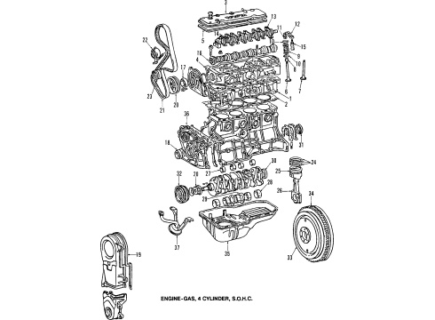 1988 Toyota Tercel Engine & Trans Mounting Side Bracket Diagram for 12311-11030