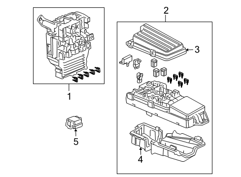 2005 Honda Accord Electrical Components Box Assembly, Relay Diagram for 38250-SDR-A01