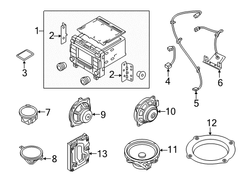 2015 Hyundai Sonata Navigation System Wireless Antenna Assembly Diagram for 96240-C2000