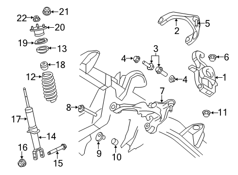 2018 Ram 1500 Shocks & Suspension Components - Front Upper Control Arm Left Diagram for 68227901AC
