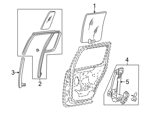 2003 Lincoln Aviator Front Door Regulator Diagram for 3C5Z-7823201-AA