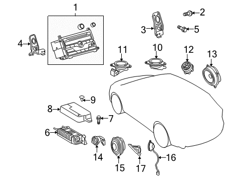 2012 Toyota Venza Sound System ECM Screw Diagram for 90080-11545