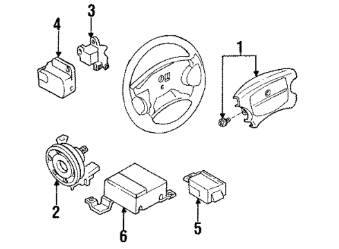 1994 Nissan Maxima Air Bag Components Clock Spring Steering Air Bag Wire Diagram for 25554-40U25