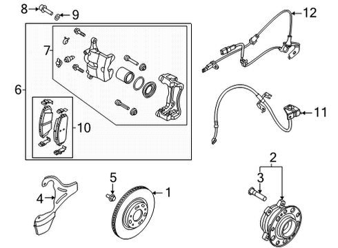 2021 Kia K5 Anti-Lock Brakes Front Brake Assembly, Right Diagram for 58130L0000