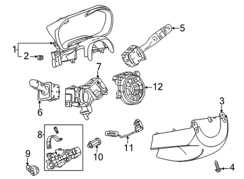 2021 Chevrolet Trailblazer Shroud, Switches & Levers Switch Housing Diagram for 39153583