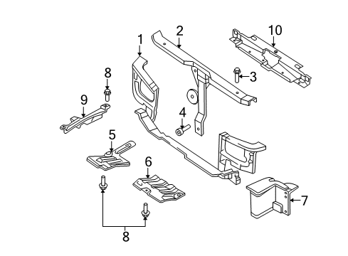 2004 Hyundai Elantra Radiator Support Cover Assembly-Engine Under, LH Diagram for 29110-2D100