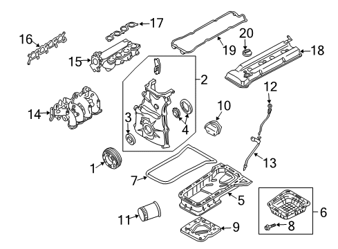2002 Nissan Sentra Intake Manifold Manifold Assy-Intake Diagram for 14001-6M400