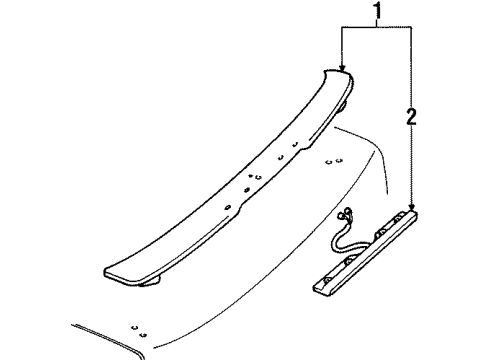 1997 Ford Contour Rear Spoiler High Mount Lamp Diagram for F56Z13A613AA