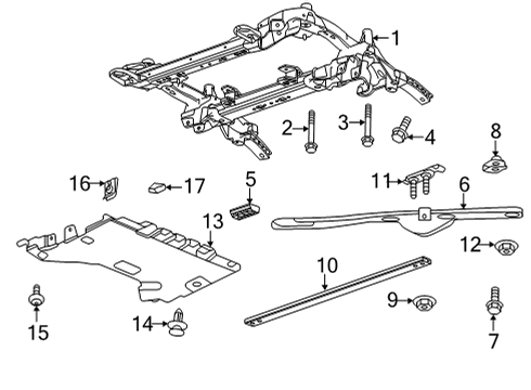 2021 Cadillac CT4 Suspension Mounting - Front Stud Plate Nut Diagram for 11548144