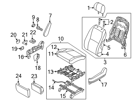 2015 Kia Sedona Second Row Seats REGULATER Rest EXTENTION A Diagram for 89740A9700DLA