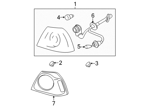 2005 Chevrolet Impala Combination Lamps Tail Lamp Assembly Diagram for 19169011
