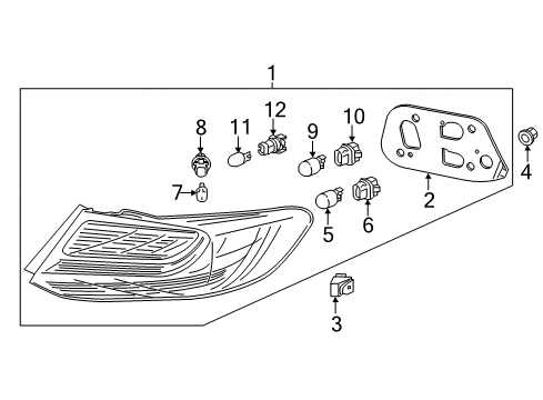 2015 Honda Accord Bulbs Clip, RR Combi Lt Diagram for 90650-T2A-003