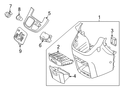 2014 Kia Sedona Console Console Assembly-Front Diagram for 846104D100KS