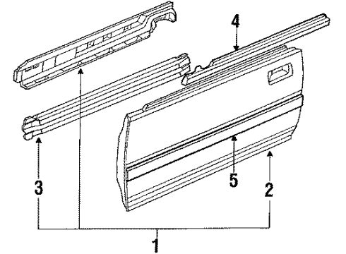 1993 Acura Integra Door & Components Protector, Passenger Side Door Diagram for 75302-SK7-A02