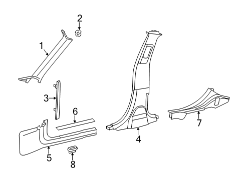 2011 Chrysler 300 Interior Trim - Pillars, Rocker & Floor Molding-Windshield GARNISH Diagram for 1KR15HL1AE