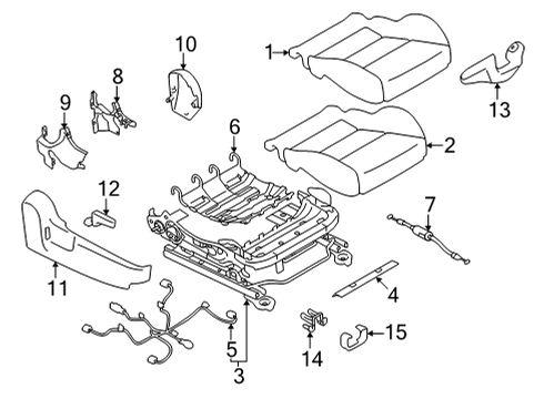 2022 Toyota GR86 Front Seat Components Seat Cushion Pad Diagram for SU003-09759