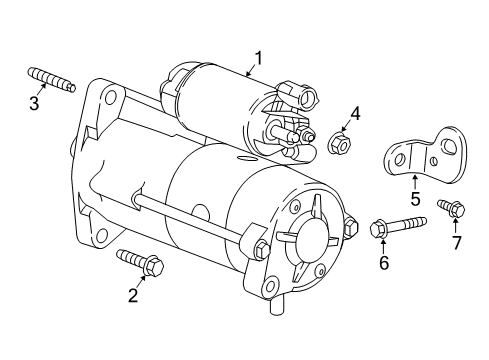 2017 Chevrolet Cruze Starter Starter Bracket Diagram for 12653062