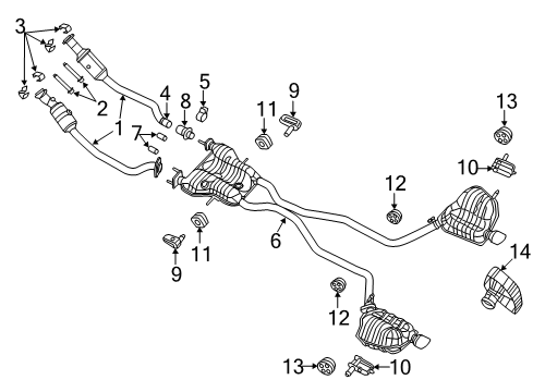 2021 Jeep Grand Cherokee Exhaust Components EXHAUST Diagram for 68276656AC