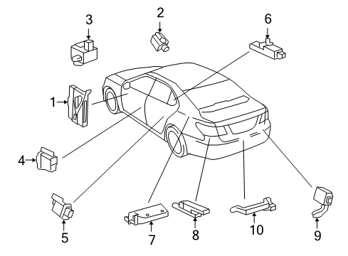 2012 Lexus LS600h Keyless Entry Components Receiver, Door Control Diagram for 89740-50180