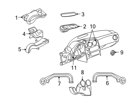 2010 Dodge Viper Ducts Screw-Tapping Pan Head Diagram for 6505300AA