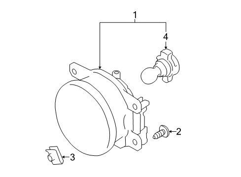 2014 Scion FR-S Fog Lamps Fog Lamp Clip Diagram for SU003-02893