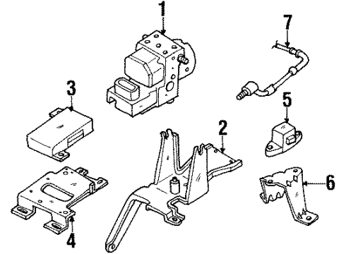 1999 Acura SLX ABS Components Unit, Tod Control Diagram for 8-97204-791-0