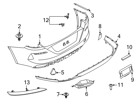 2021 BMW 840i xDrive Bumper & Components - Rear Adhesive Pad Diagram for 51187134021