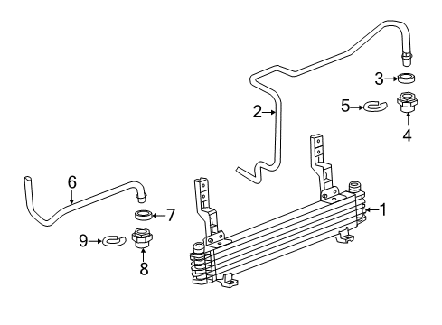 2012 GMC Sierra 3500 HD Trans Oil Cooler Transmission Cooler Diagram for 25874229