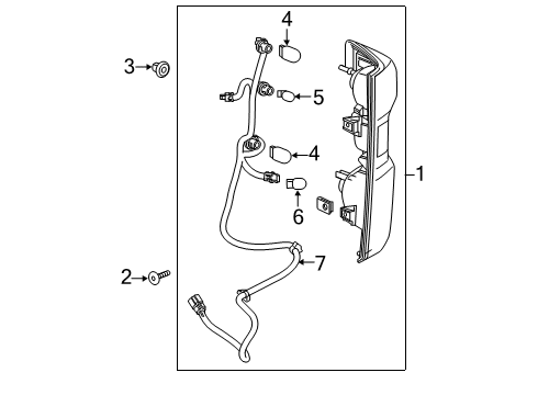 2019 Chevrolet Silverado 1500 LD Bulbs Tail Lamp Diagram for 84752978