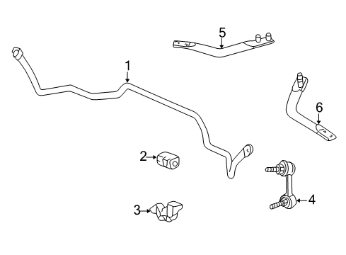 1999 Honda Accord Stabilizer Bar & Components - Front Bar, L. FR. Strut Diagram for 74185-S84-A00