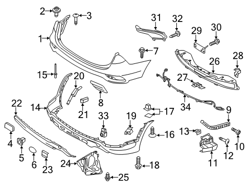 2017 Hyundai Santa Fe Sport Rear Bumper RETAINER-Bumper Side Diagram for 866253S000