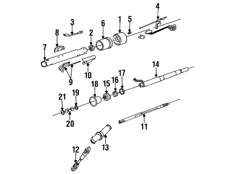 1985 Buick Electra Housing & Components Intermediate Steering Shaft Assembly Diagram for 26036680