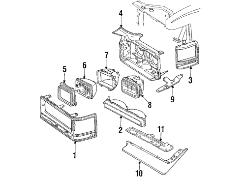 1985 Cadillac Seville Headlamps Lamp Asm, Parking & Turn Signal Diagram for 913964