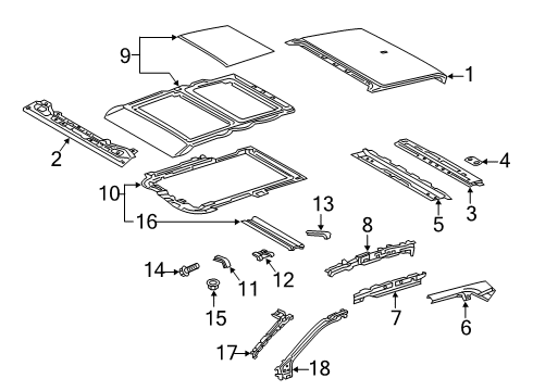 2021 Toyota RAV4 Roof & Components Inner Windshield Pillar Diagram for 61203-0R010
